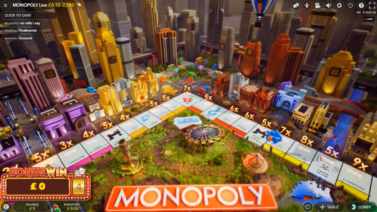 Monopoly Live bonus game 3